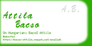 attila bacso business card